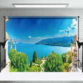 Aperturee - Aperturee Greenery Garden River Blue Sky Natural Scene Backdrop